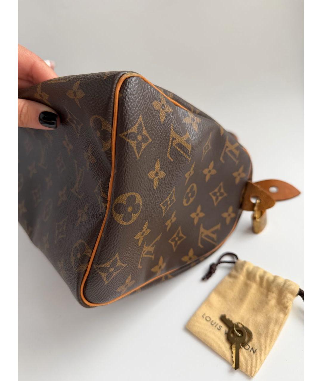 LOUIS VUITTON Коричневая канва сумка с короткими ручками, фото 8