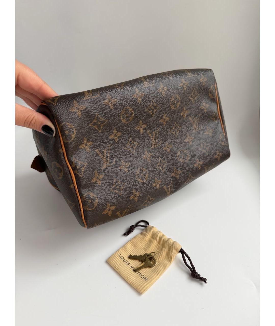 LOUIS VUITTON Коричневая канва сумка с короткими ручками, фото 2