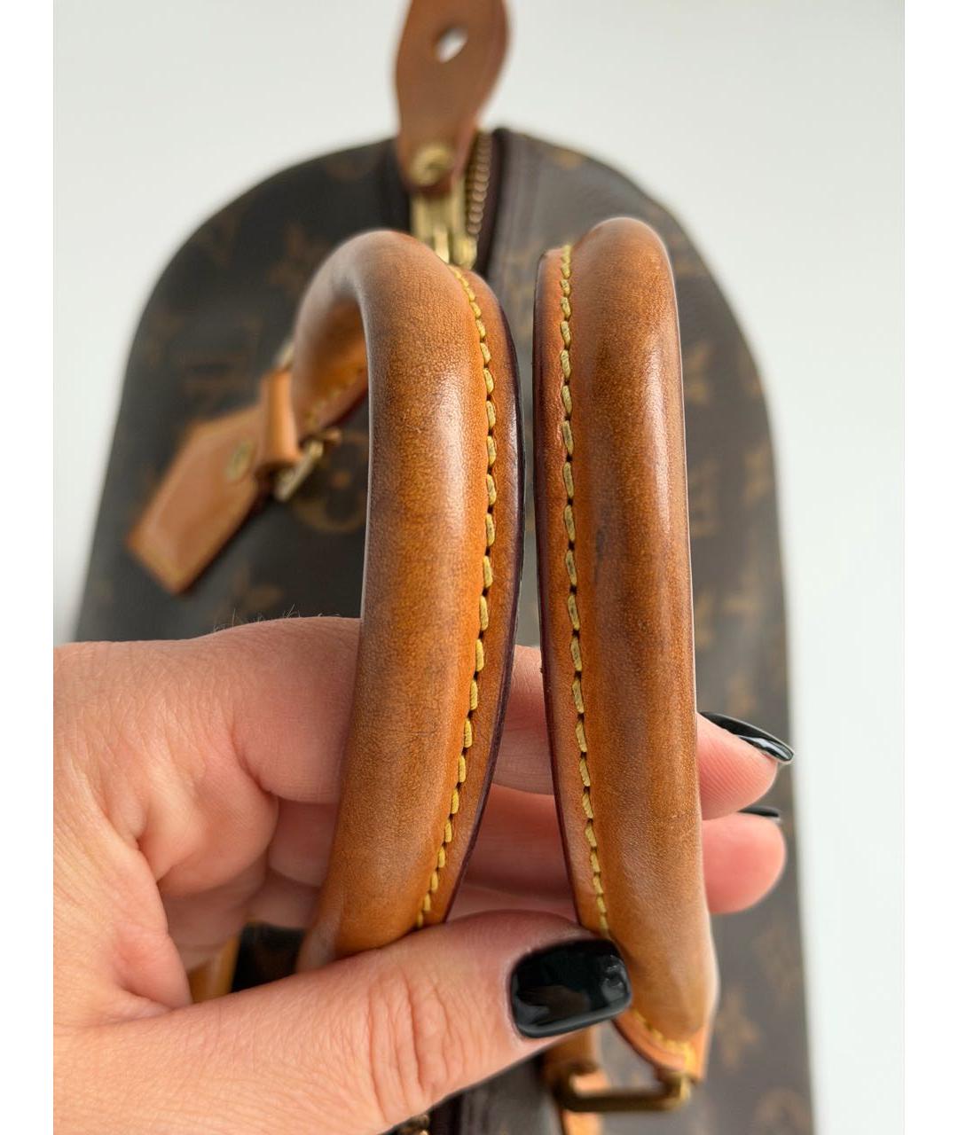 LOUIS VUITTON Коричневая канва сумка с короткими ручками, фото 6