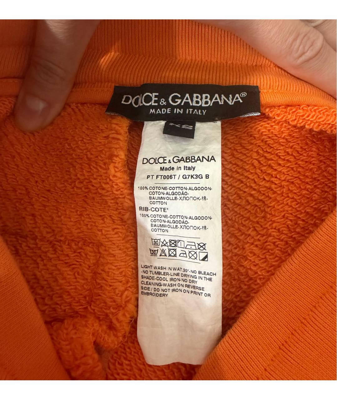 DOLCE&GABBANA Оранжевые хлопковые спортивные брюки и шорты, фото 4
