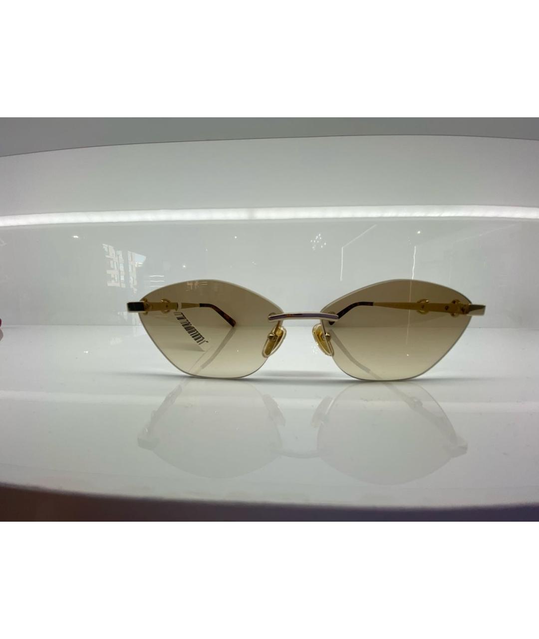 GUCCI Золотые металлические солнцезащитные очки, фото 4