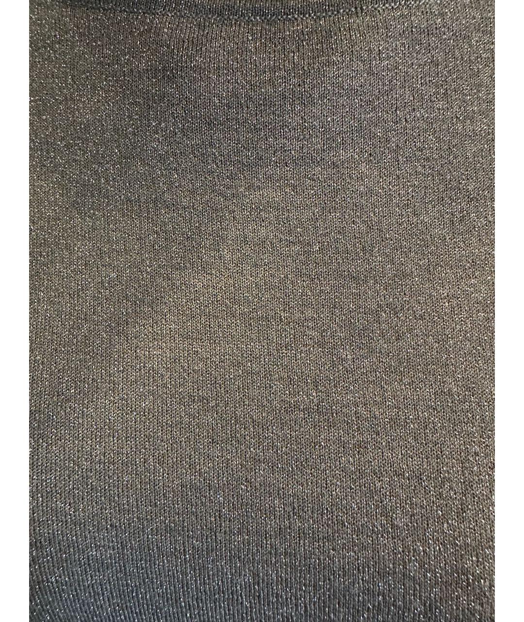 BRUNELLO CUCINELLI Серебряная кашемировая футболка, фото 4