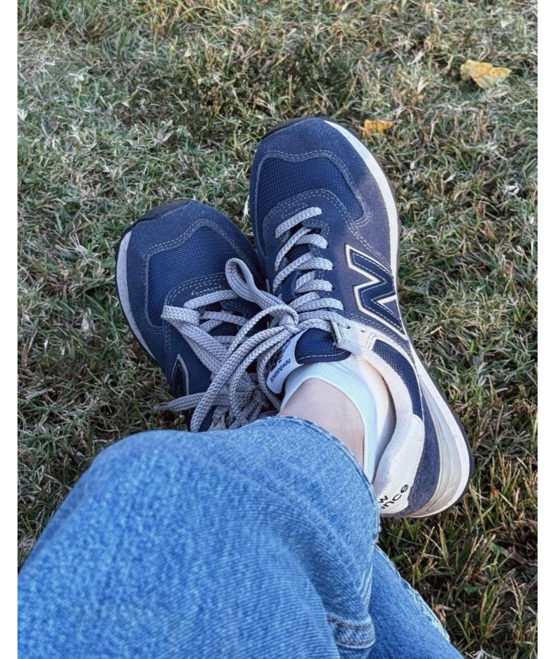 NEW BALANCE Темно-синие замшевые кроссовки, фото 7