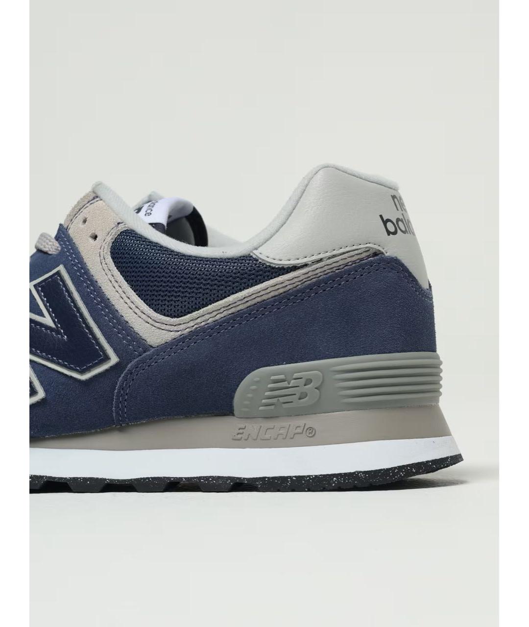 NEW BALANCE Темно-синие замшевые низкие кроссовки / кеды, фото 4