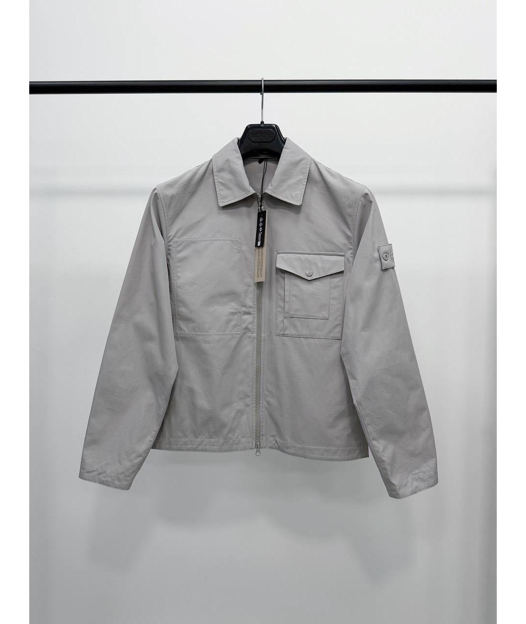 STONE ISLAND Серая хлопковая куртка, фото 5