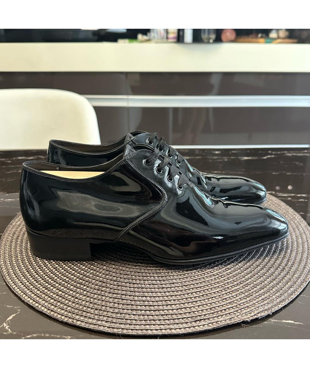 TOM FORD Черные низкие ботинки из лакированной кожи, фото 5