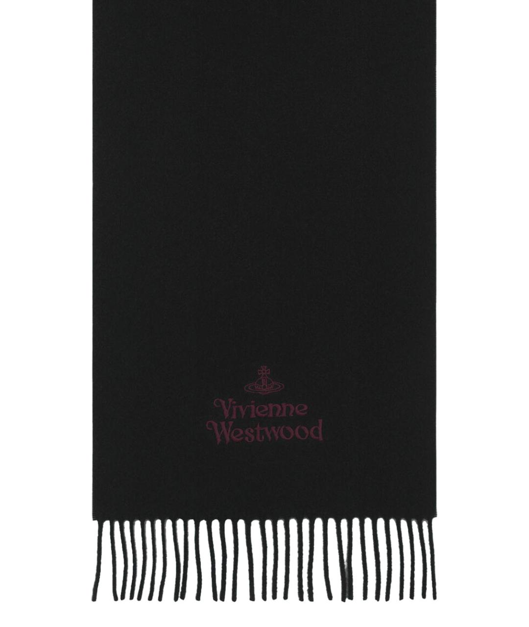 VIVIENNE WESTWOOD Черный шерстяной шарф, фото 3