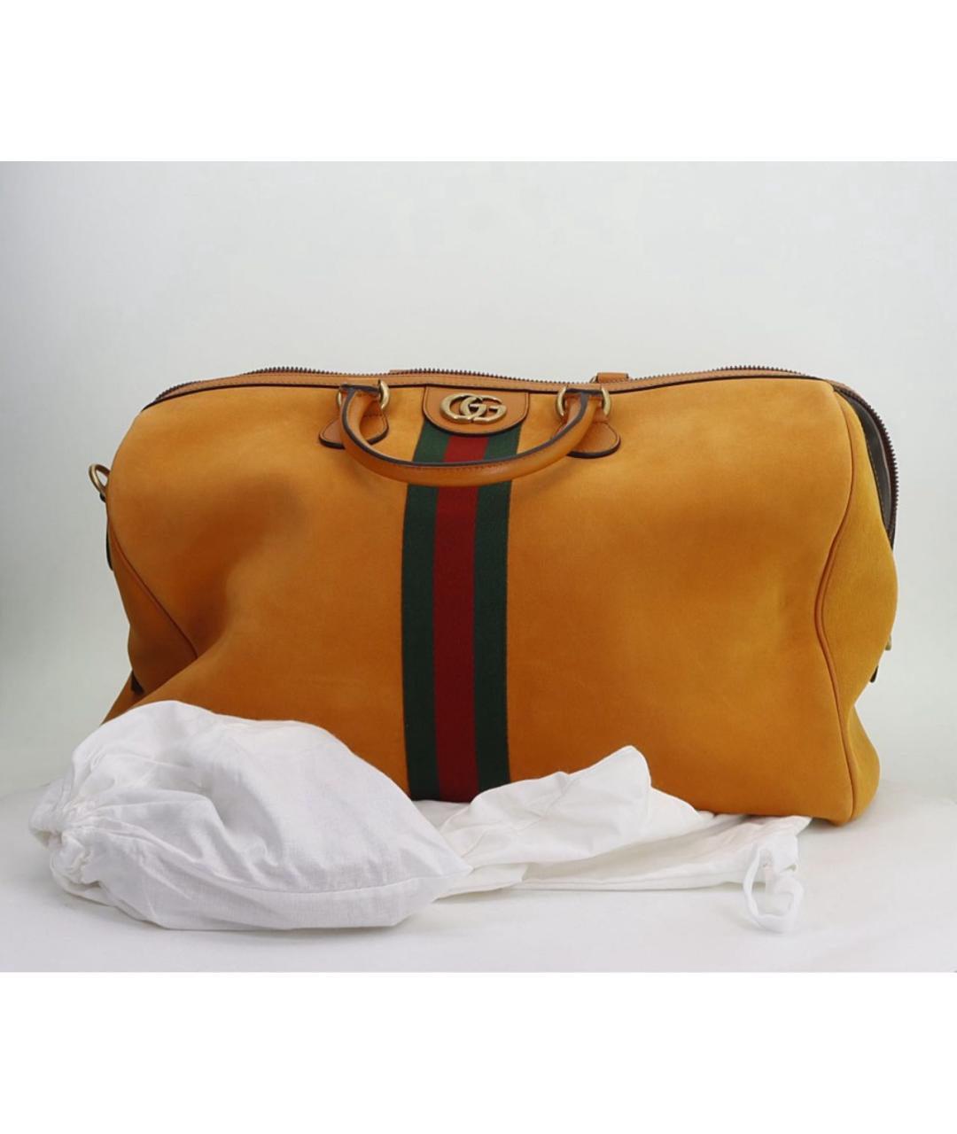 GUCCI Оранжевая замшевая дорожная/спортивная сумка, фото 5
