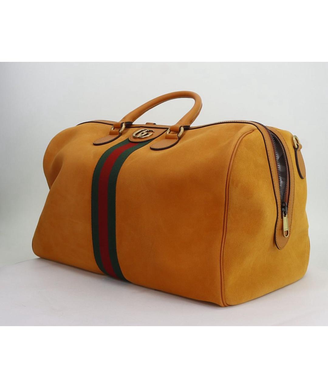 GUCCI Оранжевая замшевая дорожная/спортивная сумка, фото 2