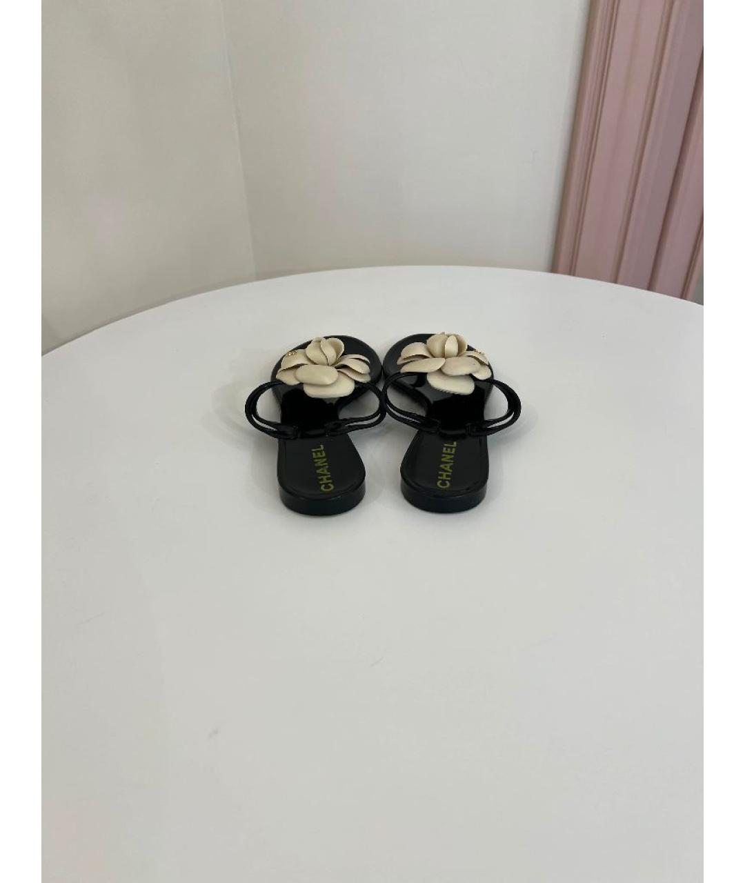 CHANEL Черные шлепанцы, фото 3