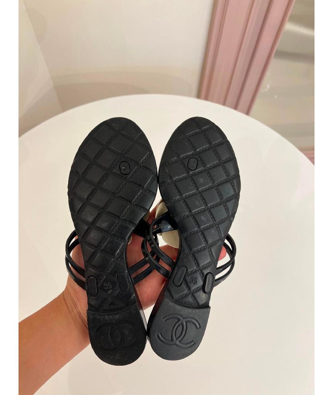 CHANEL Черные шлепанцы, фото 6