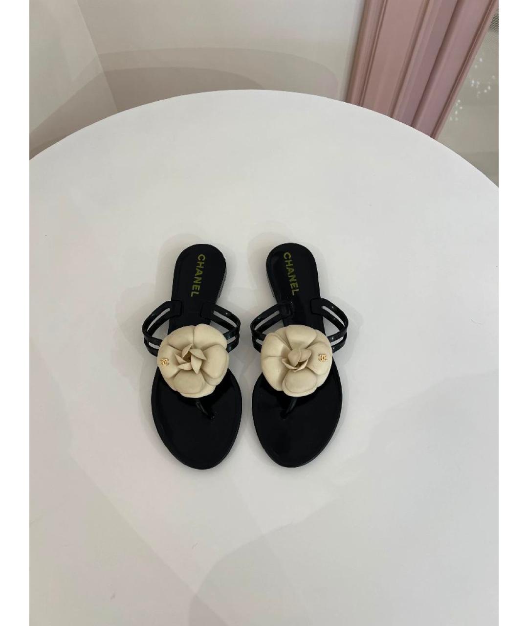 CHANEL Черные шлепанцы, фото 2