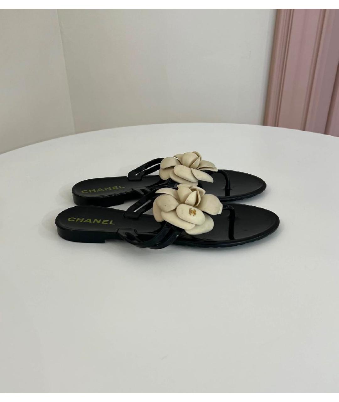 CHANEL Черные шлепанцы, фото 7