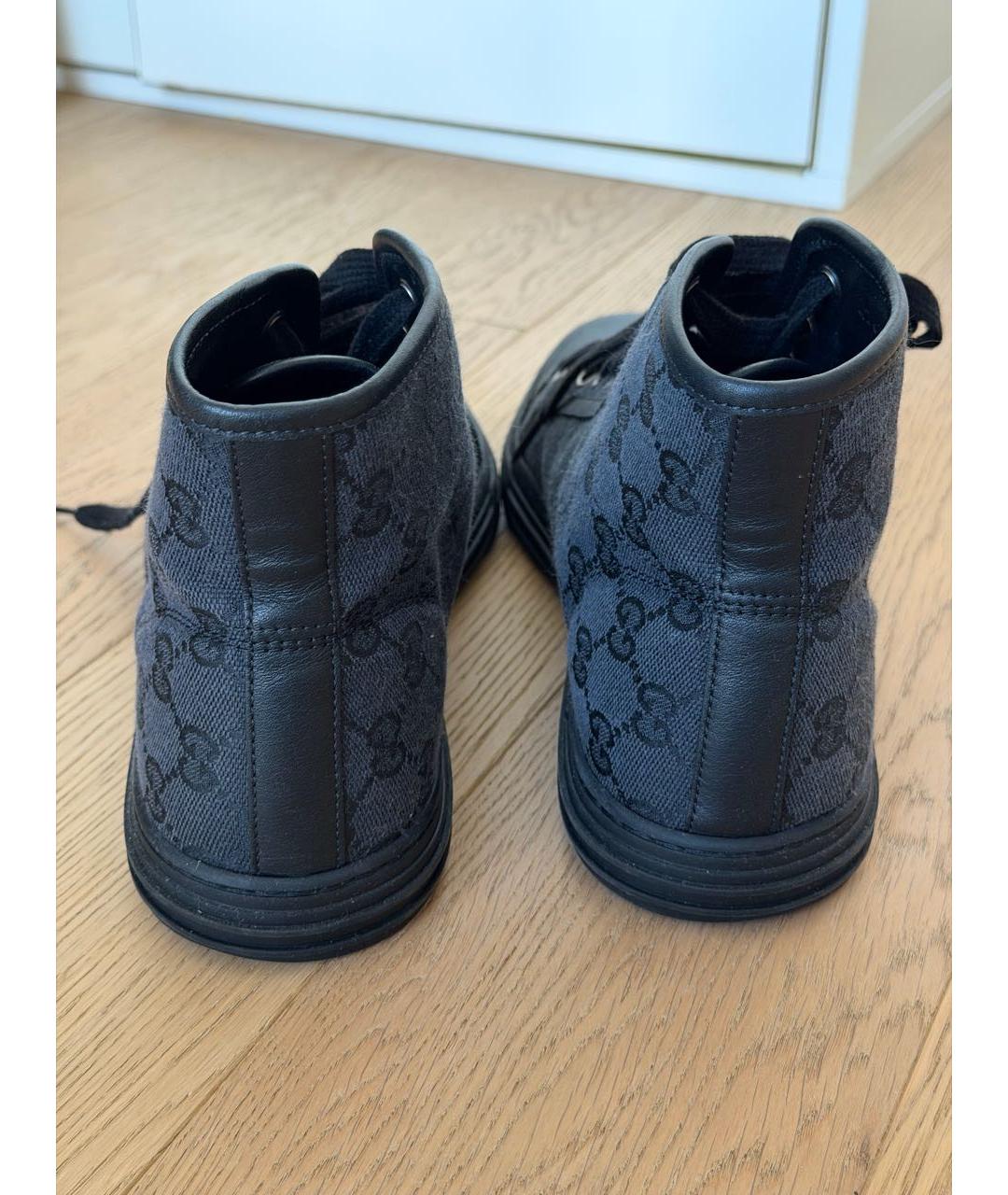 GUCCI Черные высокие кроссовки / кеды, фото 3