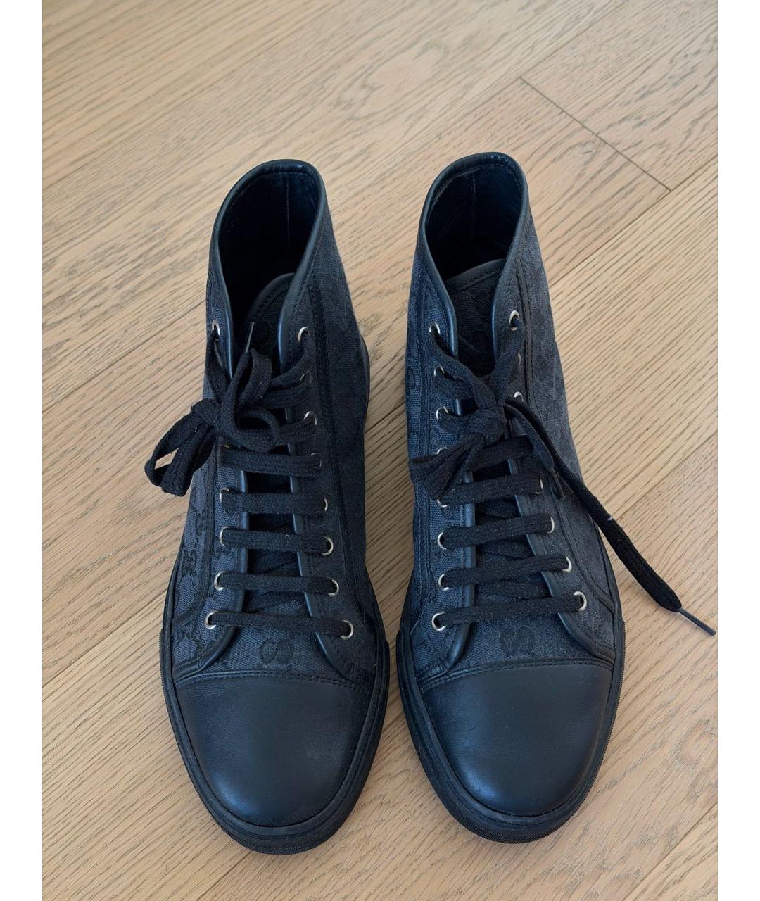 GUCCI Черные высокие кроссовки / кеды, фото 2