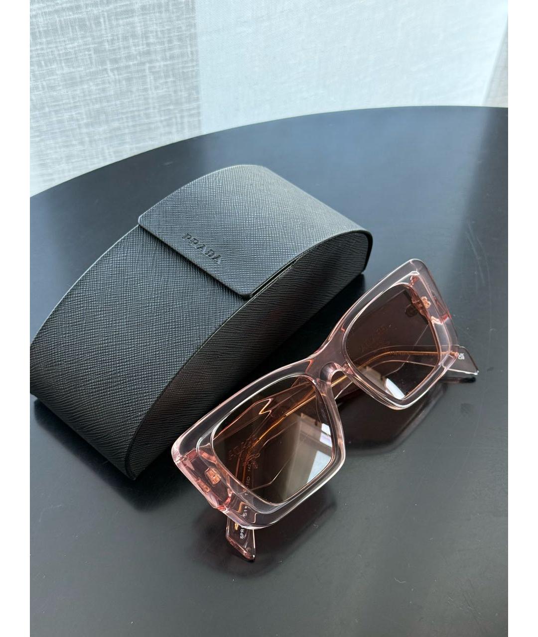PRADA Розовые пластиковые солнцезащитные очки, фото 3