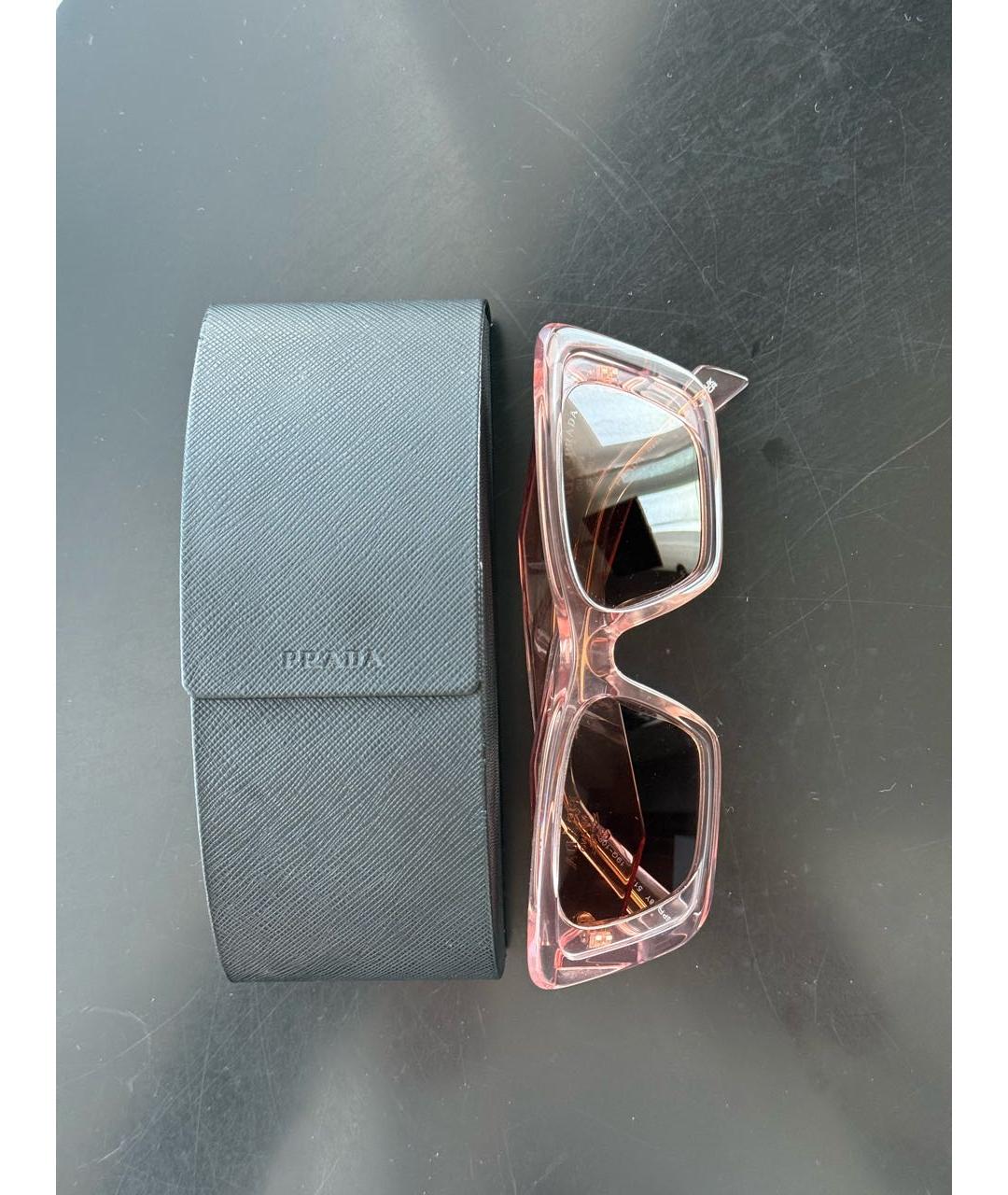 PRADA Розовые пластиковые солнцезащитные очки, фото 4