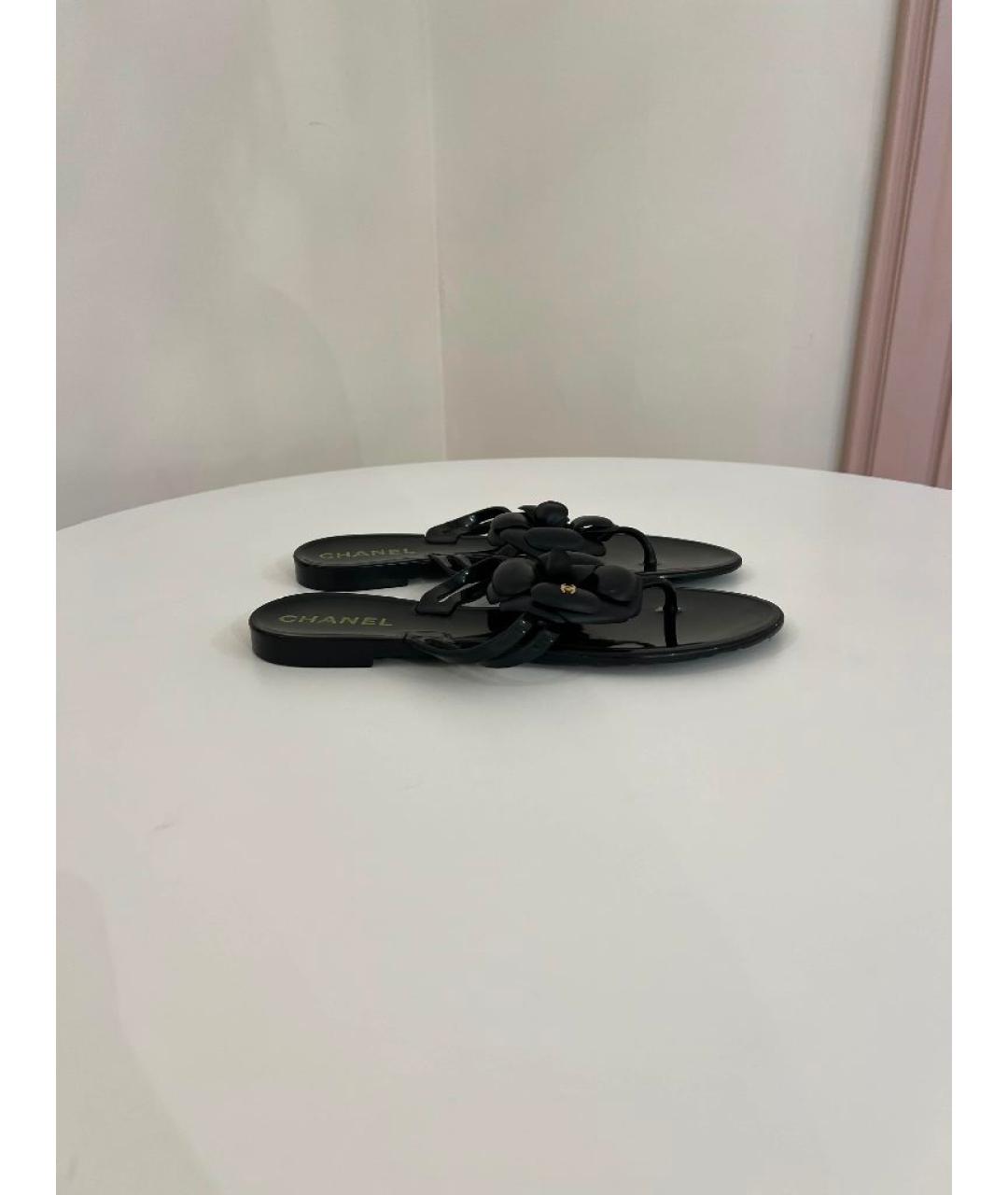 CHANEL Черные шлепанцы, фото 2