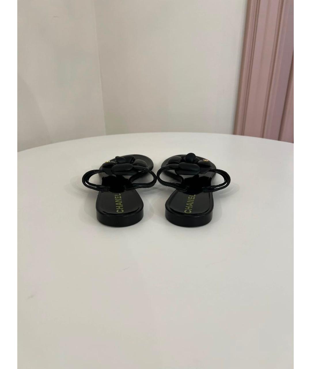 CHANEL Черные шлепанцы, фото 4