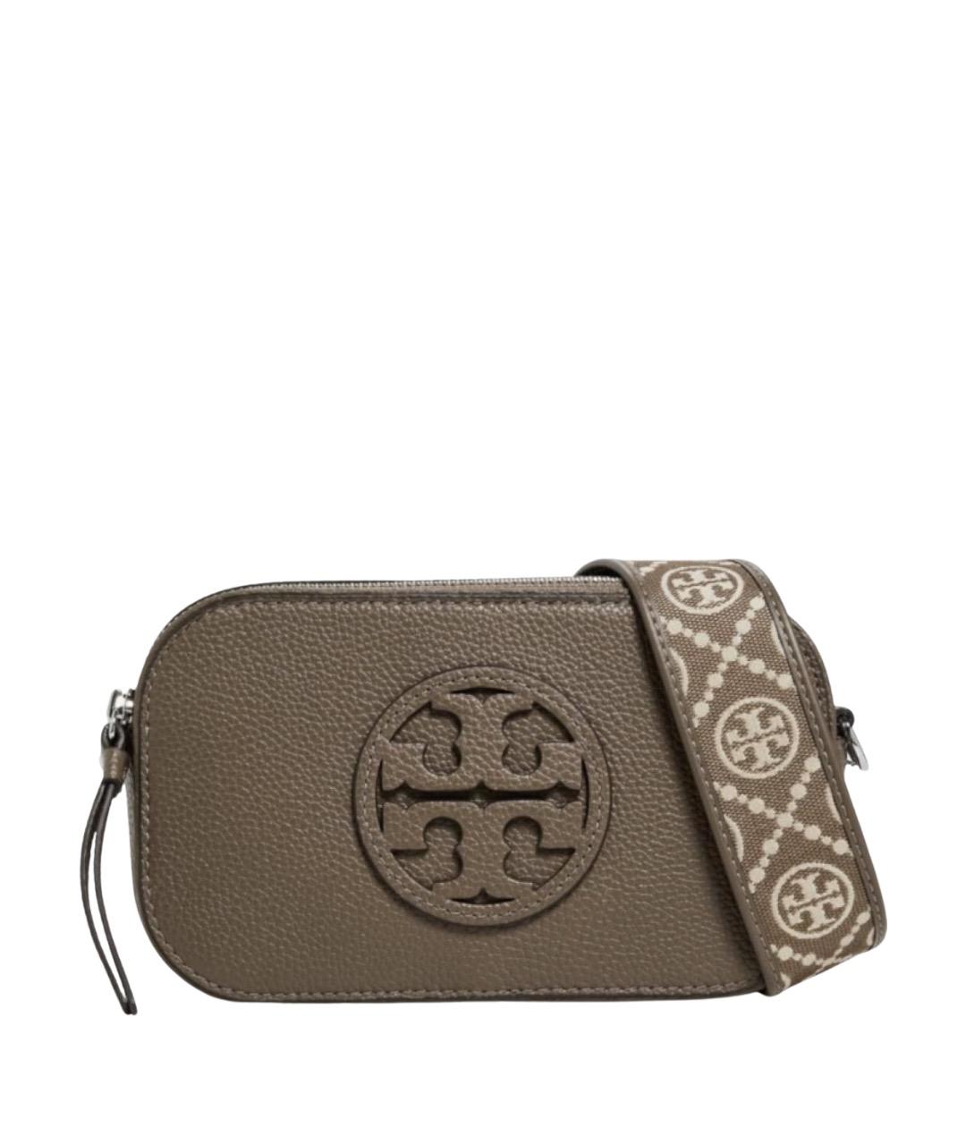 TORY BURCH Хаки кожаная сумка через плечо, фото 1