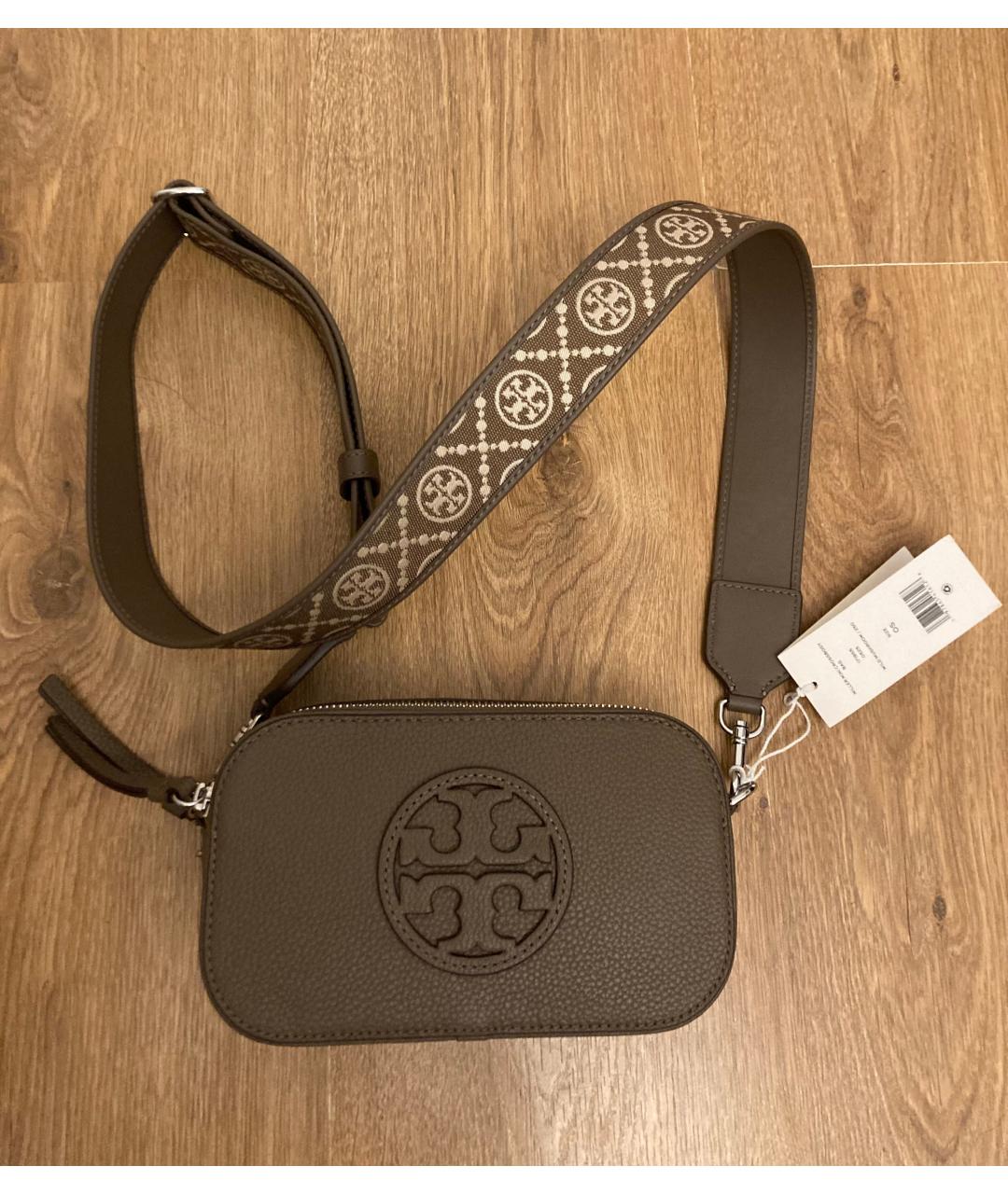 TORY BURCH Хаки кожаная сумка через плечо, фото 5