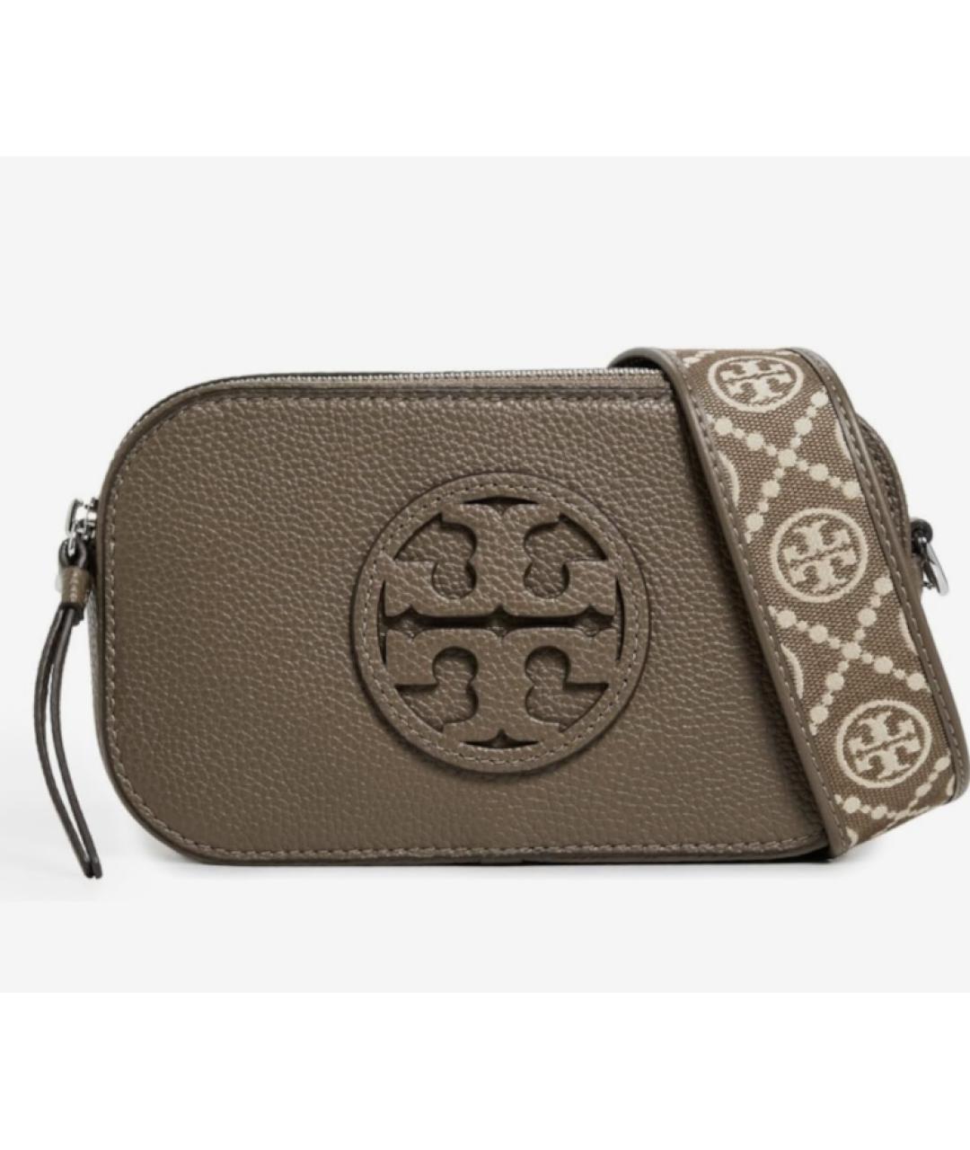 TORY BURCH Хаки кожаная сумка через плечо, фото 6