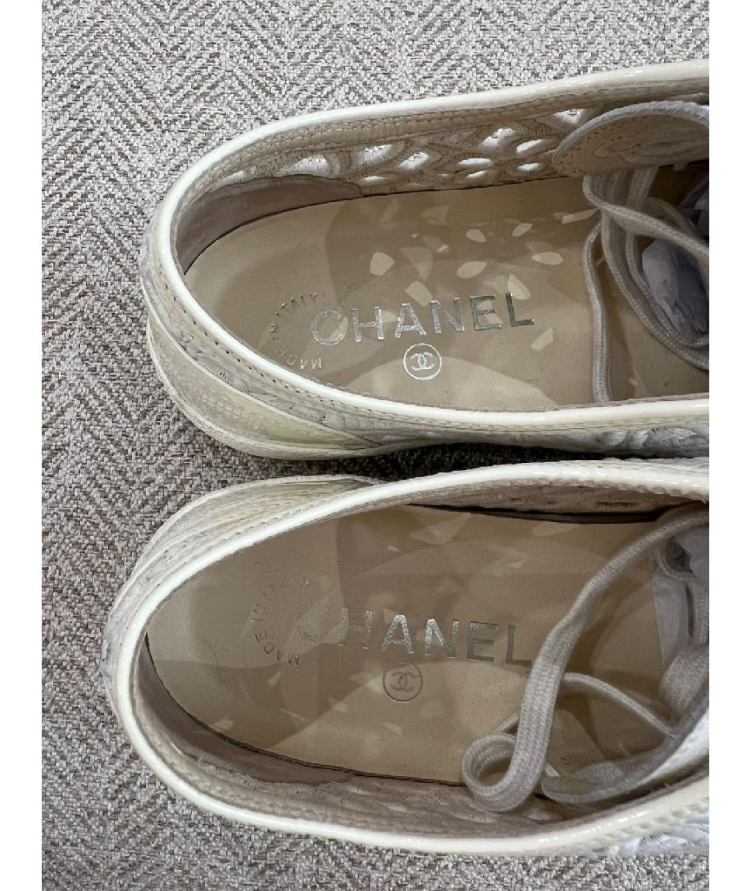 CHANEL Белые кожаные кеды, фото 5