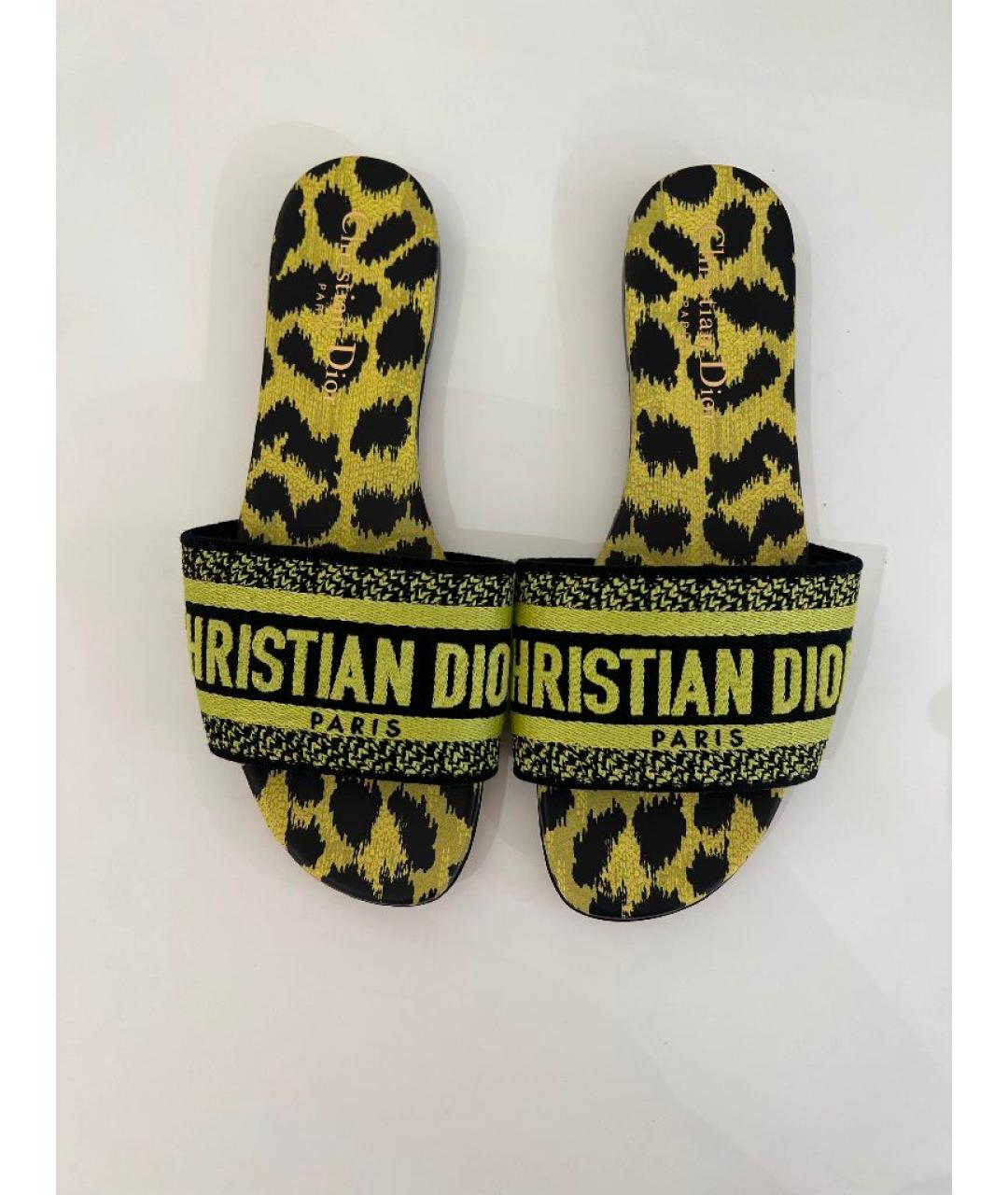 CHRISTIAN DIOR Желтые шлепанцы, фото 2