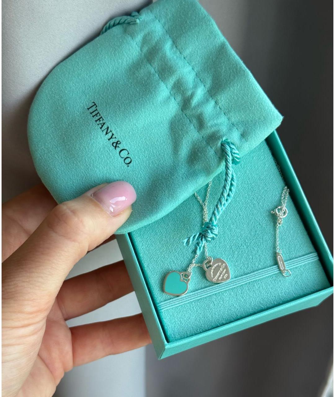 TIFFANY&CO Бирюзовая серебряная подвеска, фото 8