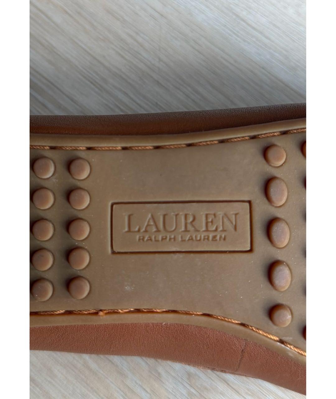 RALPH LAUREN Коричневые кожаные мокасины, фото 6