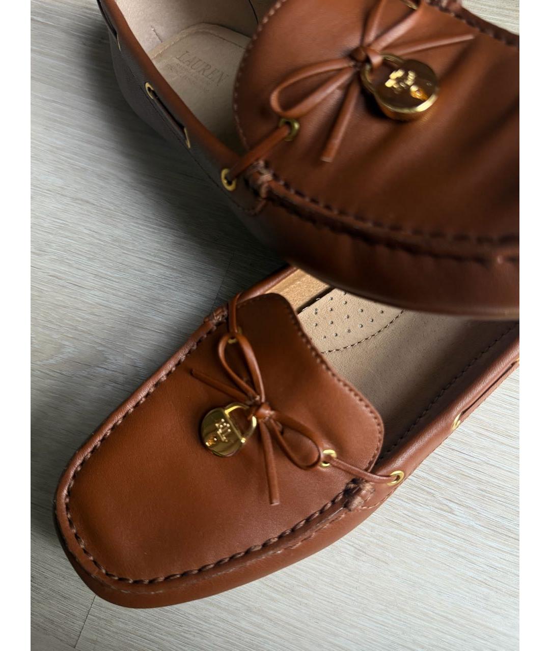 RALPH LAUREN Коричневые кожаные мокасины, фото 5