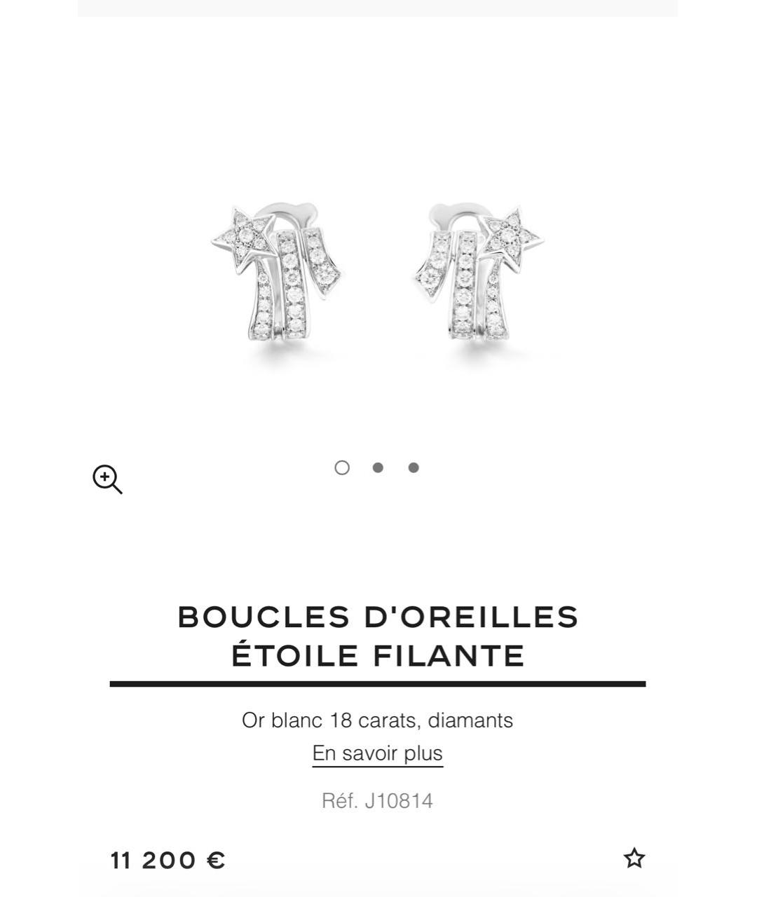 CHANEL Серебряные серьги из белого золота, фото 6