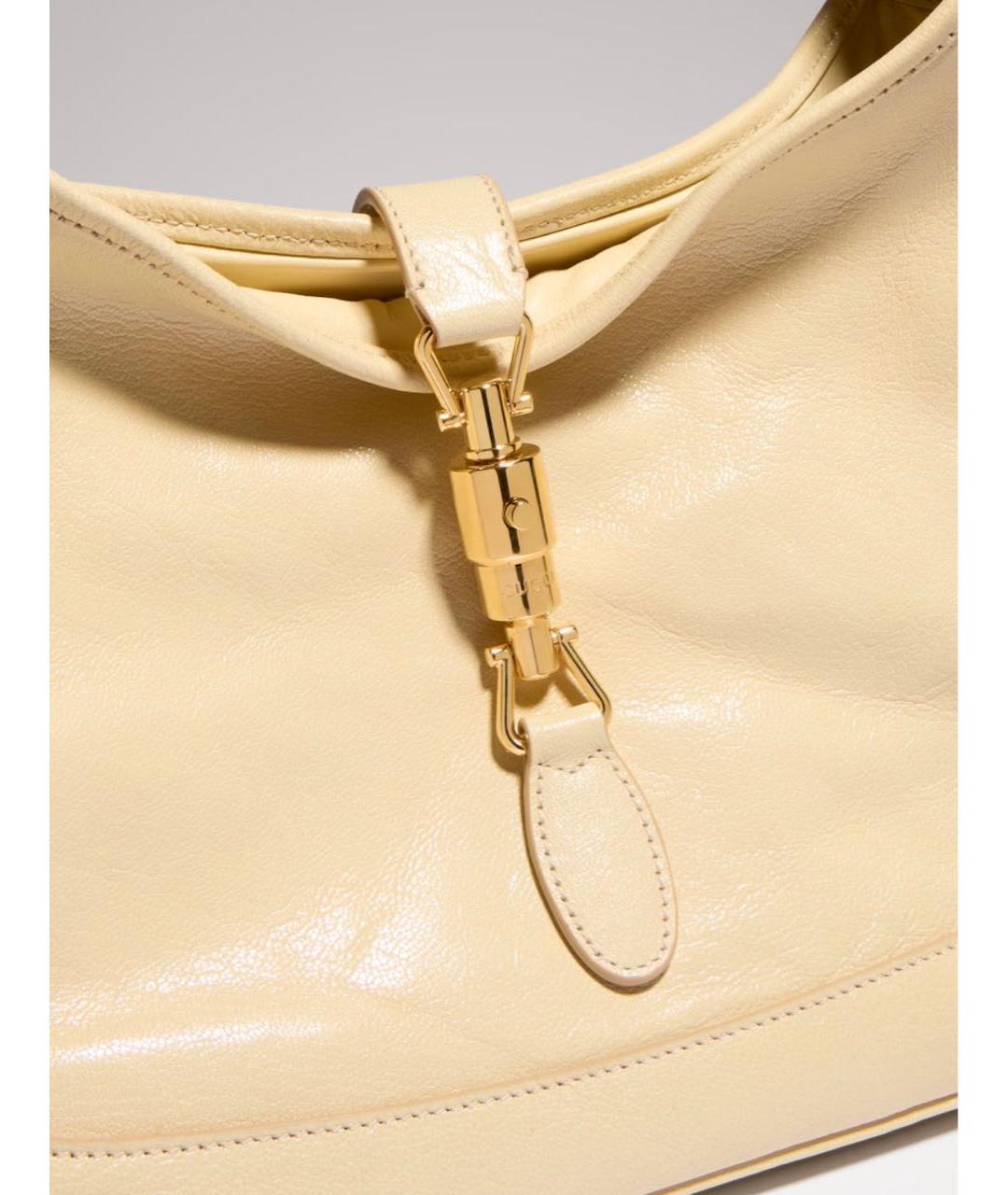 GUCCI Бежевая кожаная сумка через плечо, фото 6