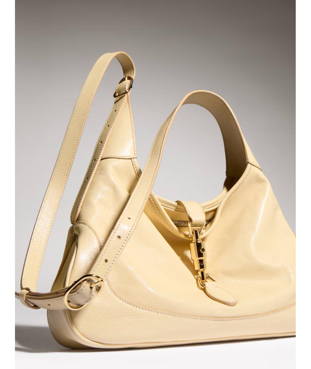 GUCCI Бежевая кожаная сумка через плечо, фото 5