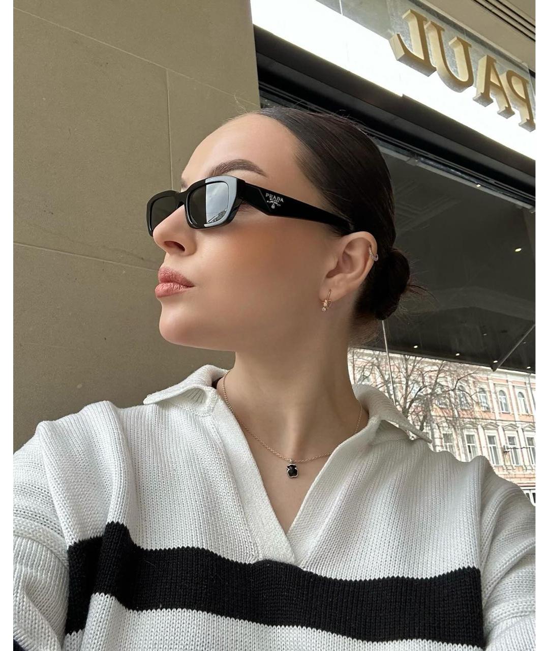 PRADA Черные пластиковые солнцезащитные очки, фото 7