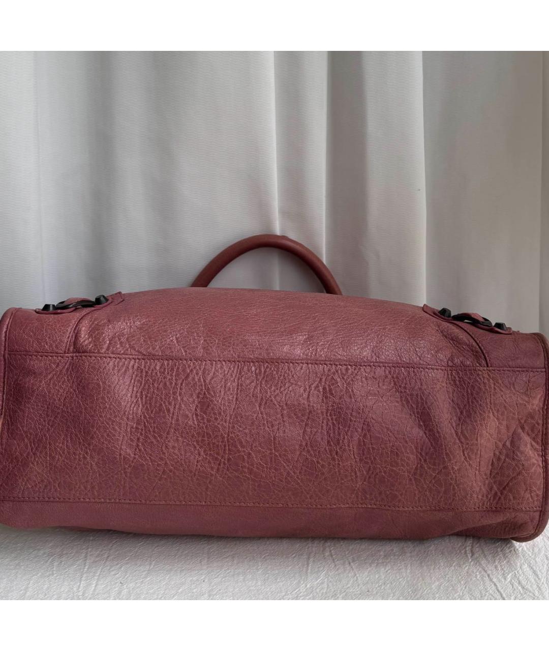 BALENCIAGA Розовая кожаная сумка с короткими ручками, фото 7