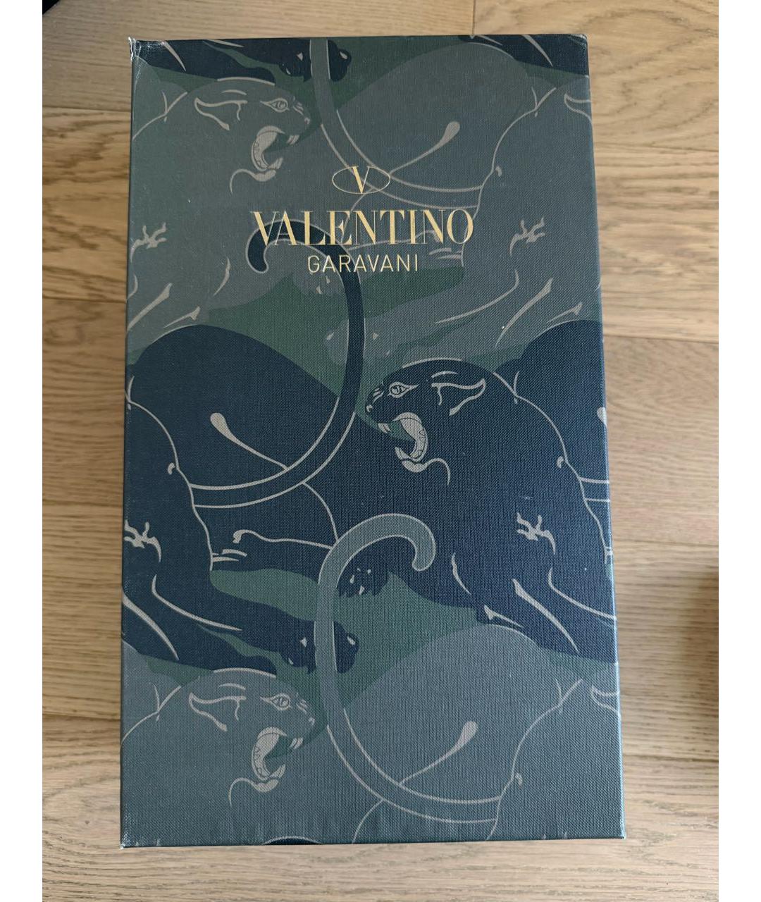 VALENTINO Черные кожаные низкие кроссовки / кеды, фото 7