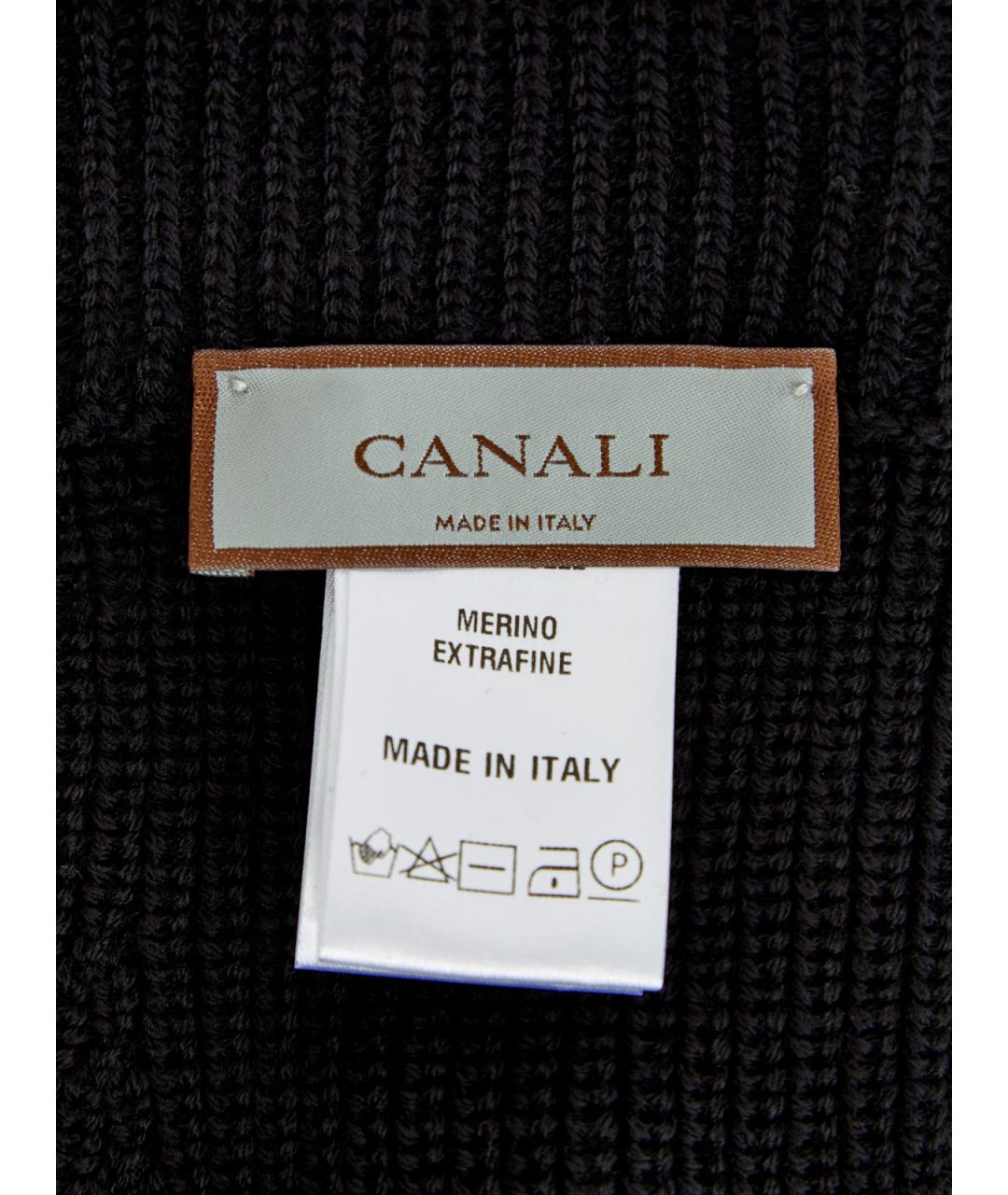CANALI Черные шерстяные перчатки, фото 5