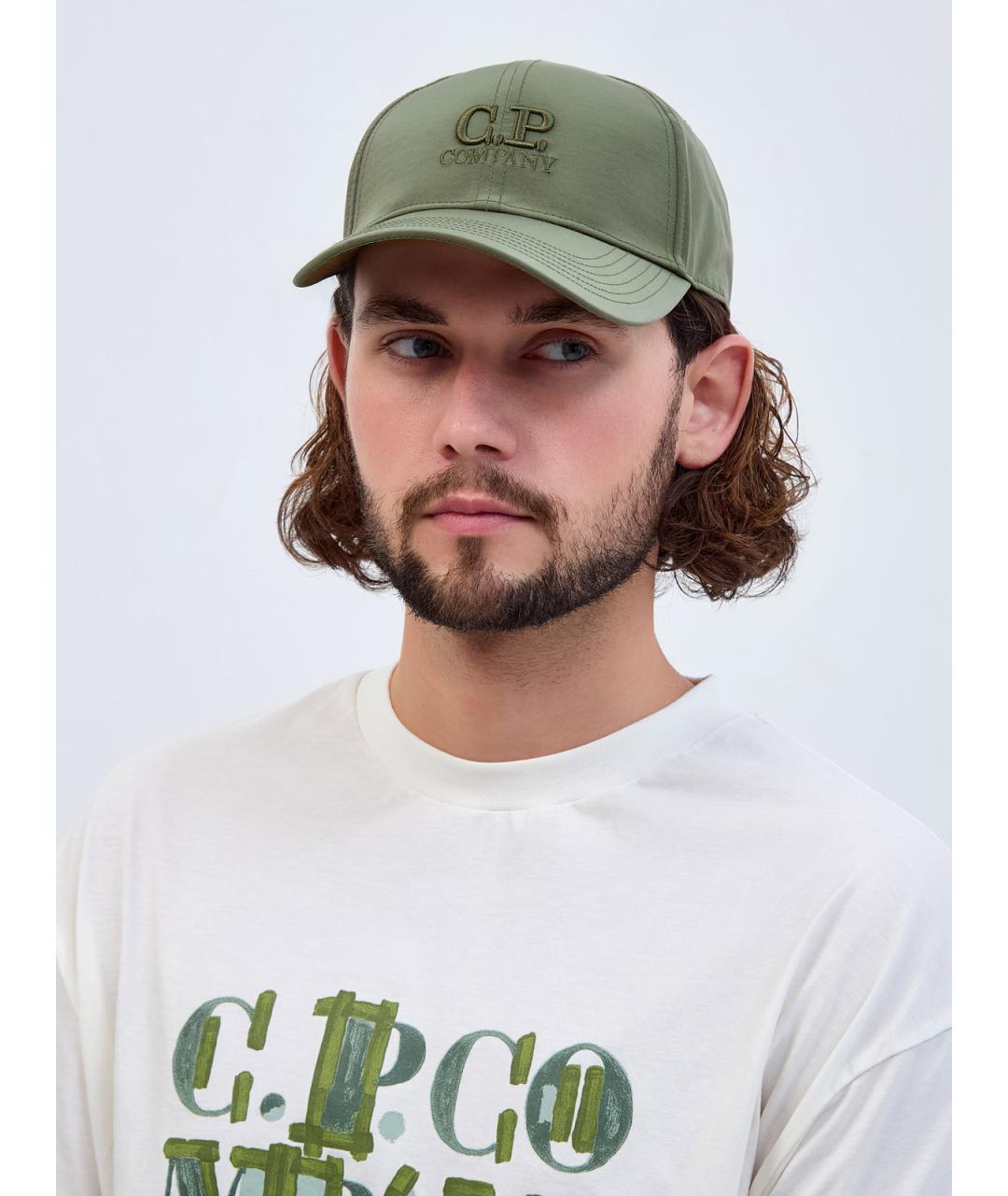 CP COMPANY Зеленая синтетическая кепка/бейсболка, фото 2