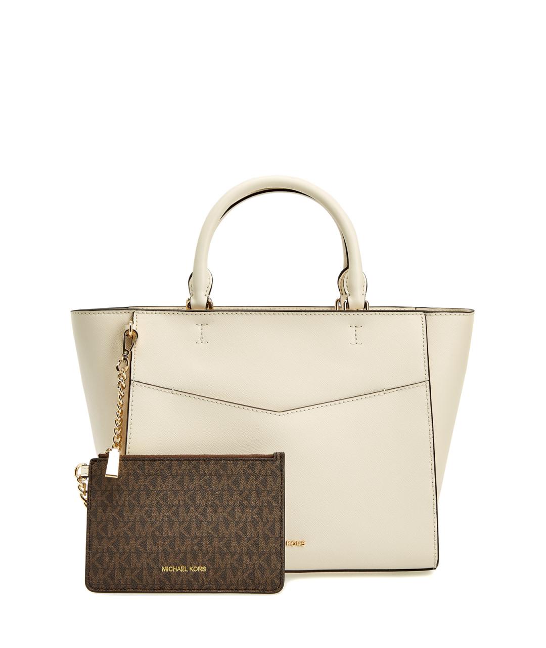 MICHAEL MICHAEL KORS Белая кожаная сумка тоут, фото 1