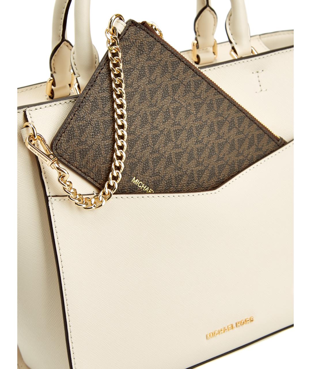 MICHAEL MICHAEL KORS Белая кожаная сумка тоут, фото 6