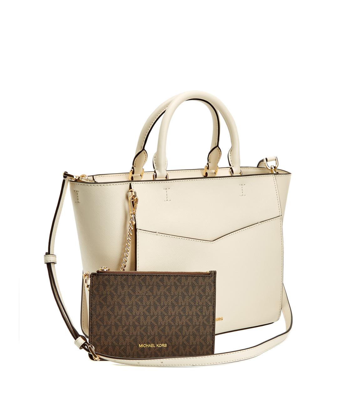 MICHAEL MICHAEL KORS Белая кожаная сумка тоут, фото 3