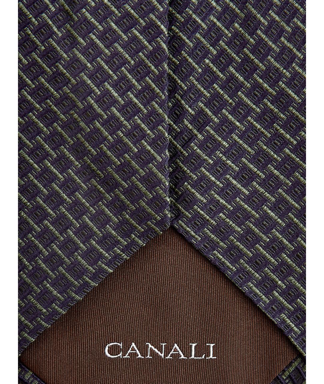 CANALI Зеленый шелковый галстук, фото 3