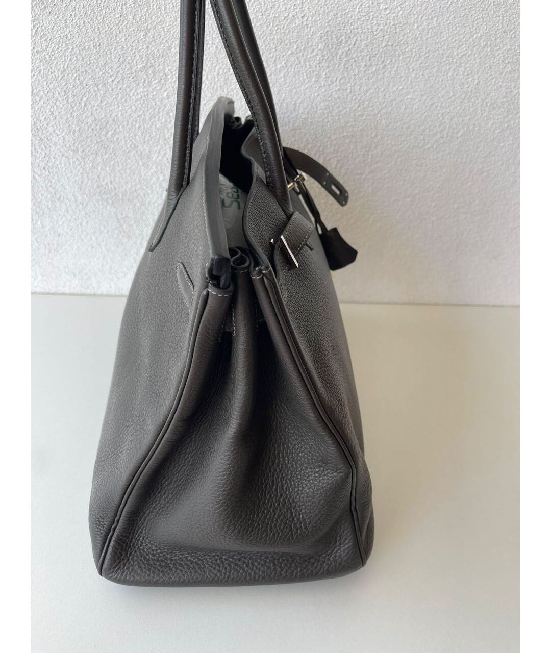 HERMES PRE-OWNED Антрацитовая кожаная сумка с короткими ручками, фото 3
