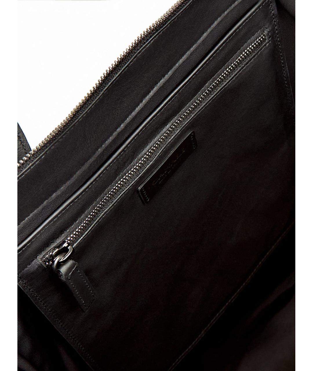 CANALI Черная кожаная сумка тоут, фото 7
