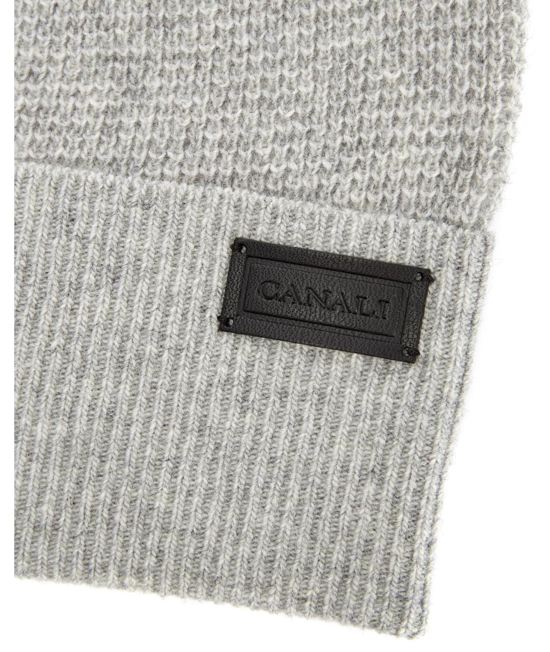 CANALI Серая шерстяная шапка, фото 3