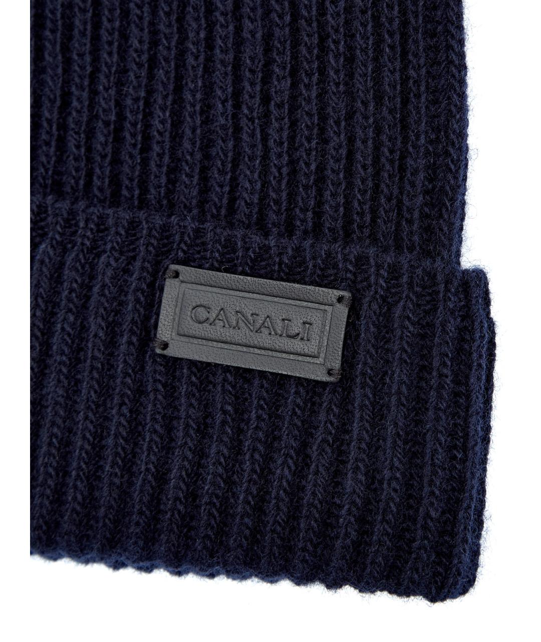 CANALI Синяя шерстяная шапка, фото 3