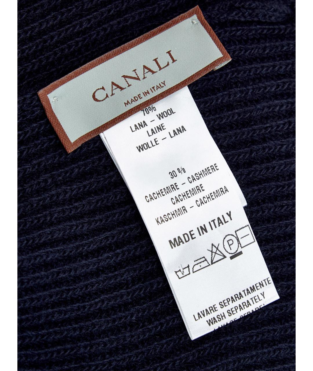 CANALI Синяя шерстяная шапка, фото 4