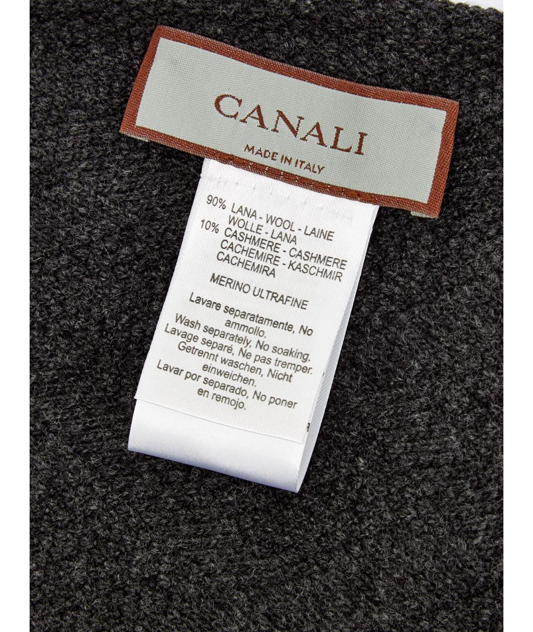 CANALI Серая шерстяная шапка, фото 4