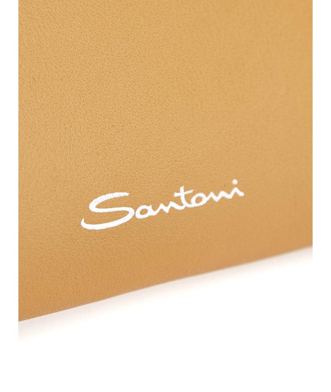 SANTONI Коричневая кожаная косметичка, фото 6